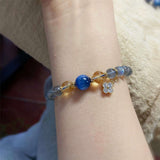 Moonstone & Kyanite Natural Crystal Bead Bracelet — 6–7mm Single Strand Tibet Art