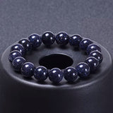 Blue Sandstone Bracelet — Polished Natural Stone Beads - Tibet Art