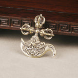 Tibet Art Crossed Vajra & Kartika Brass Keychain - Protection