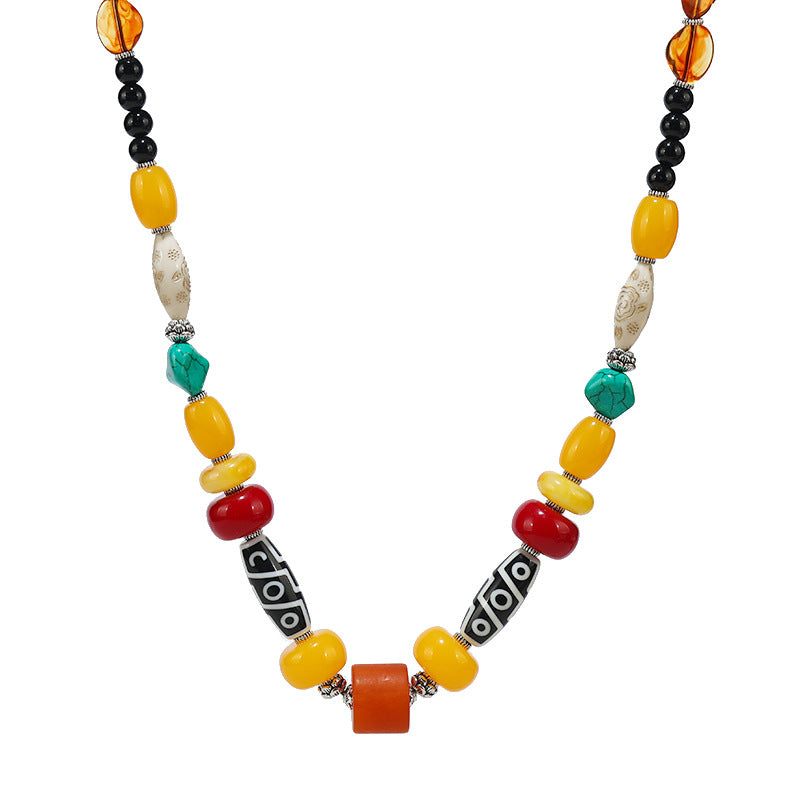 Collar de cuentas estilo Dzi tibetano