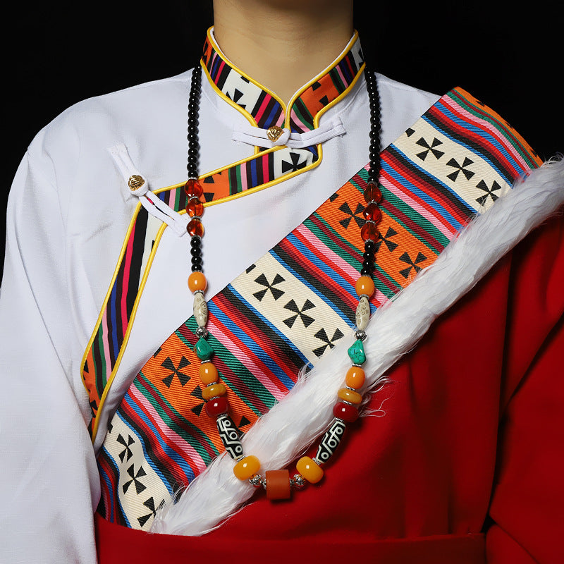Collar de cuentas estilo Dzi tibetano