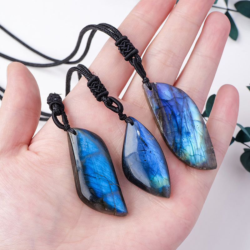 Labradorite Leaf Pendant