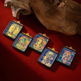 Tibetan Tsa-Tsa Thangka Pendant — Hand-Painted Deity Box Necklace Tibet Art
