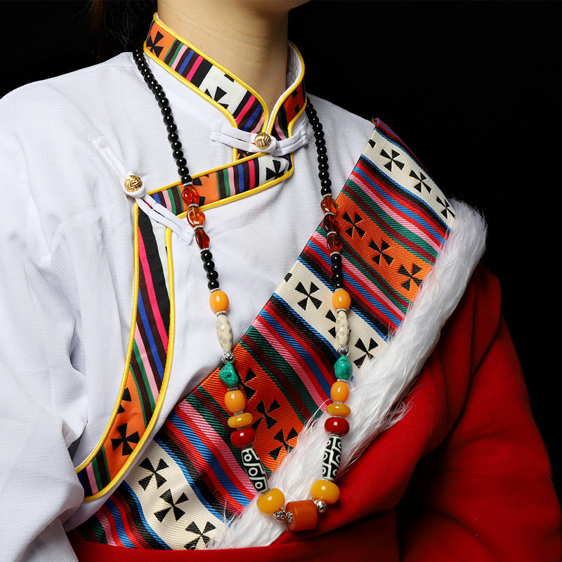 Collar de cuentas estilo Dzi tibetano