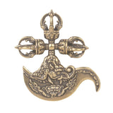 Tibet Art Crossed Vajra & Kartika Brass Keychain - Protection