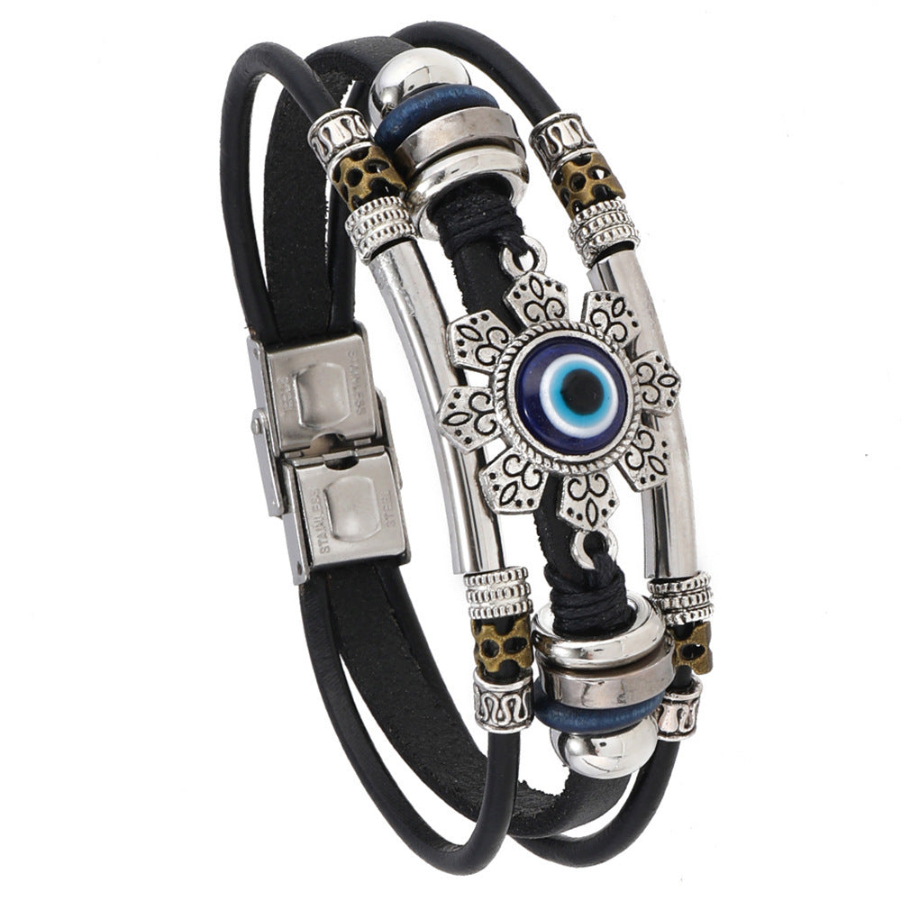 Vintage Leather Talisman Bracelet