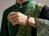 aged-yak-bone-barrel-bead-bracelet-model-b-outfit-b-fashion-02