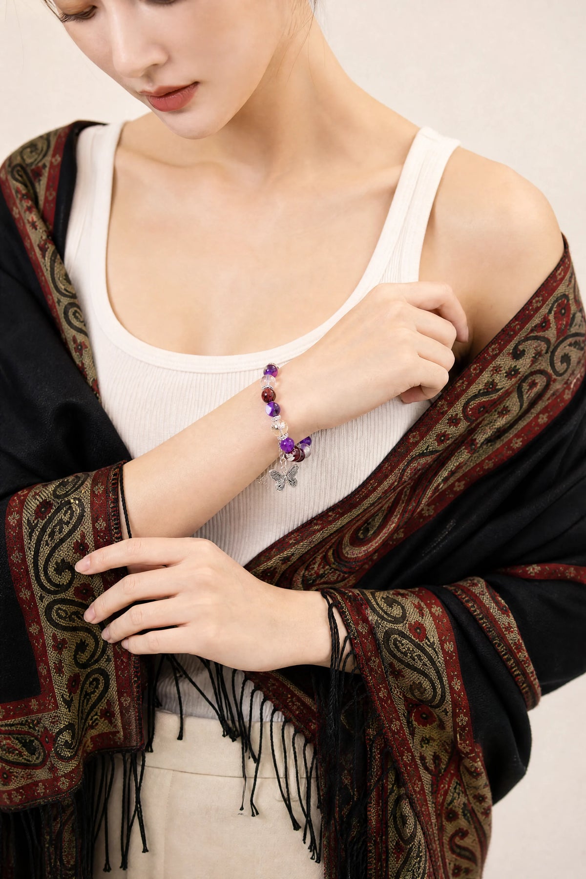 amethyst-multi-stone-butterfly-bracelet-model-a-outfit-a-fashion-01