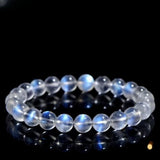 Natural Blue Moonstone Bracelet 8mm — Collector-Grade Crystal with Ice-Clear Glow Tibet Art