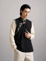 black-obsidian-buddhist-figure-necklace-model-a-outfit-a-fashion-03