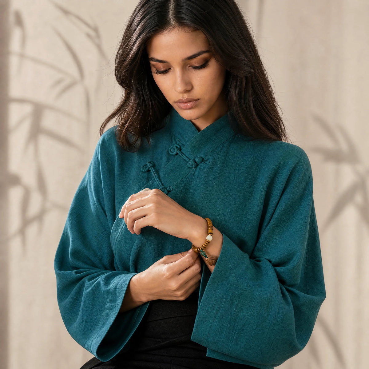 brown-yak-bone-lotus-root-pendant-bracelet-model-b-outfit-b-fashion-01