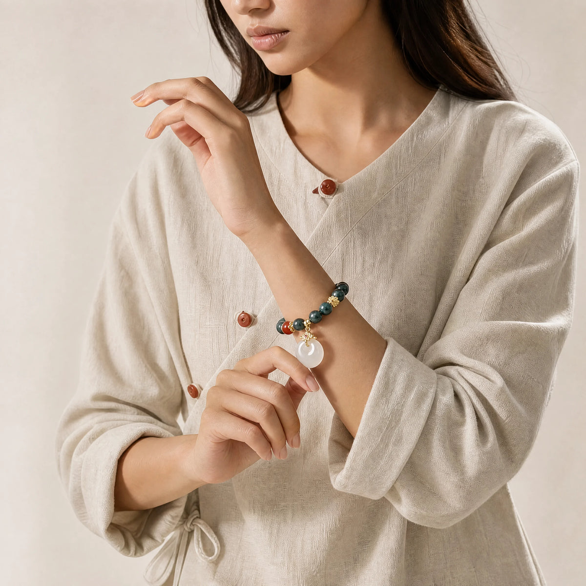 dark-green-jade-white-peace-buckle-bracelet-model-b-outfit-b-fashion-01