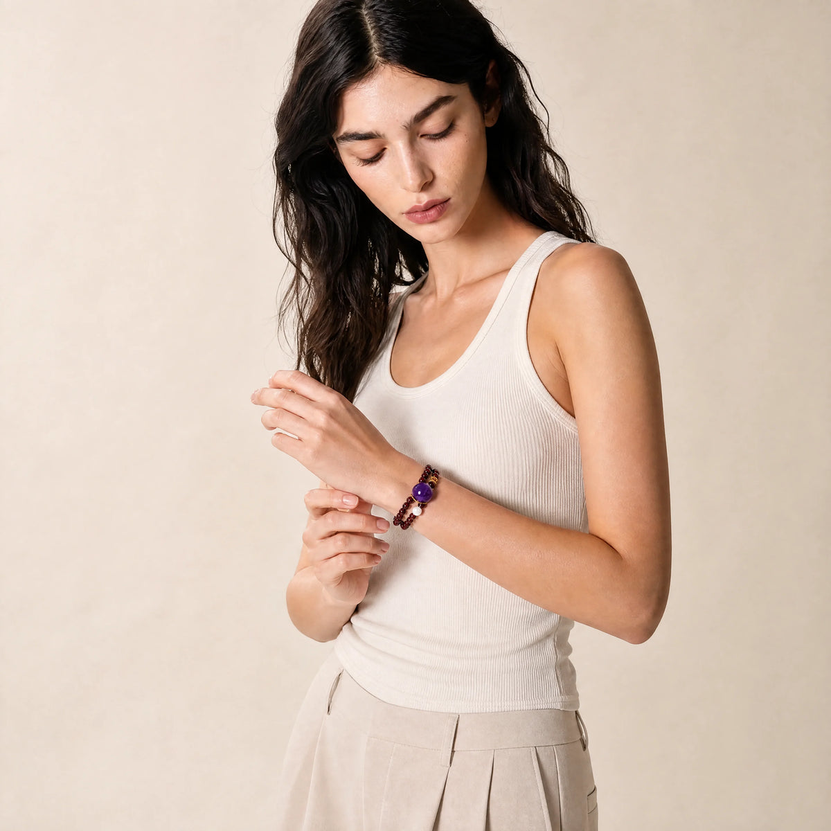 garnet-amethyst-double-wrap-bracelet-model-b-outfit-b-fashion-02