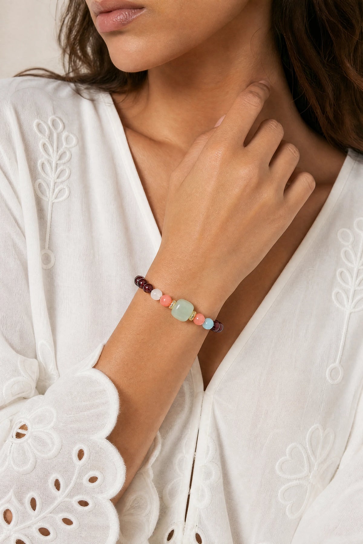 garnet-lucky-jade-bracelet-good-fortune-model-a-outfit-a-fashion-02