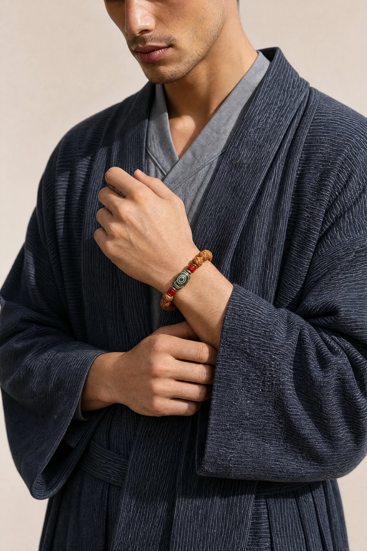 golden-yak-bone-dzi-bracelet-model-a-outfit-a-fashion-01