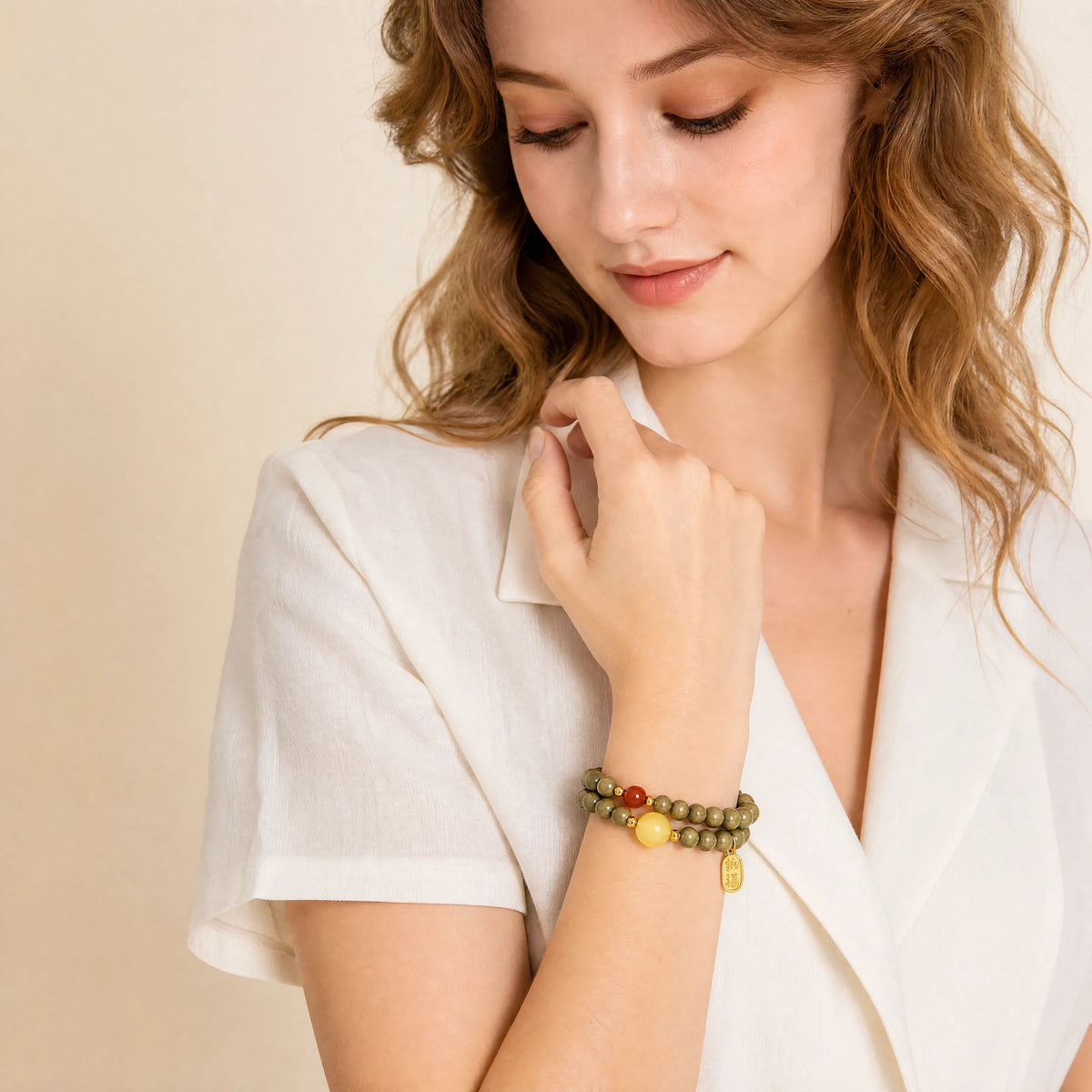 green-sandalwood-fortune-double-wrap-bracelet-model-b-outfit-b-fashion-03
