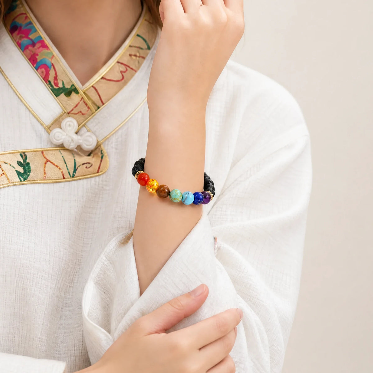 lava-stone-chakra-bracelet-grounding-model-b-outfit-b-fashion-01