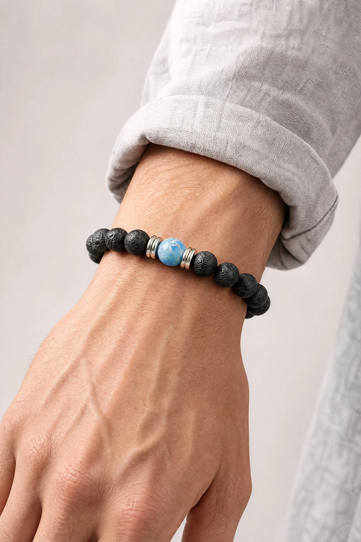 lava-stone-single-focal-bracelet-model-a-outfit-a-closeup-01