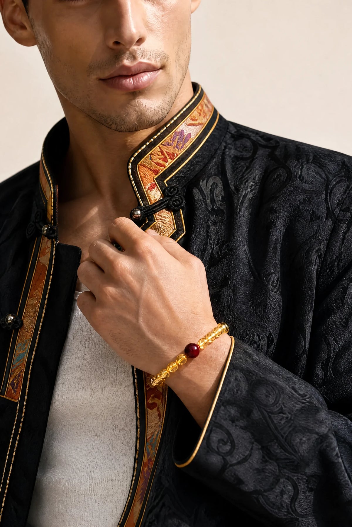mount-putuo-citrine-cinnabar-bracelet-model-a-outfit-a-fashion-01