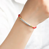 Tibetan Red String Bracelet - Buddhist Mantras Lucky Bracelet - Tibet Art