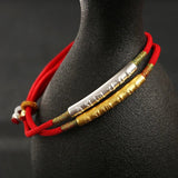 Tibetan Red String Bracelet - Buddhist Mantras Lucky Bracelet - Tibet Art