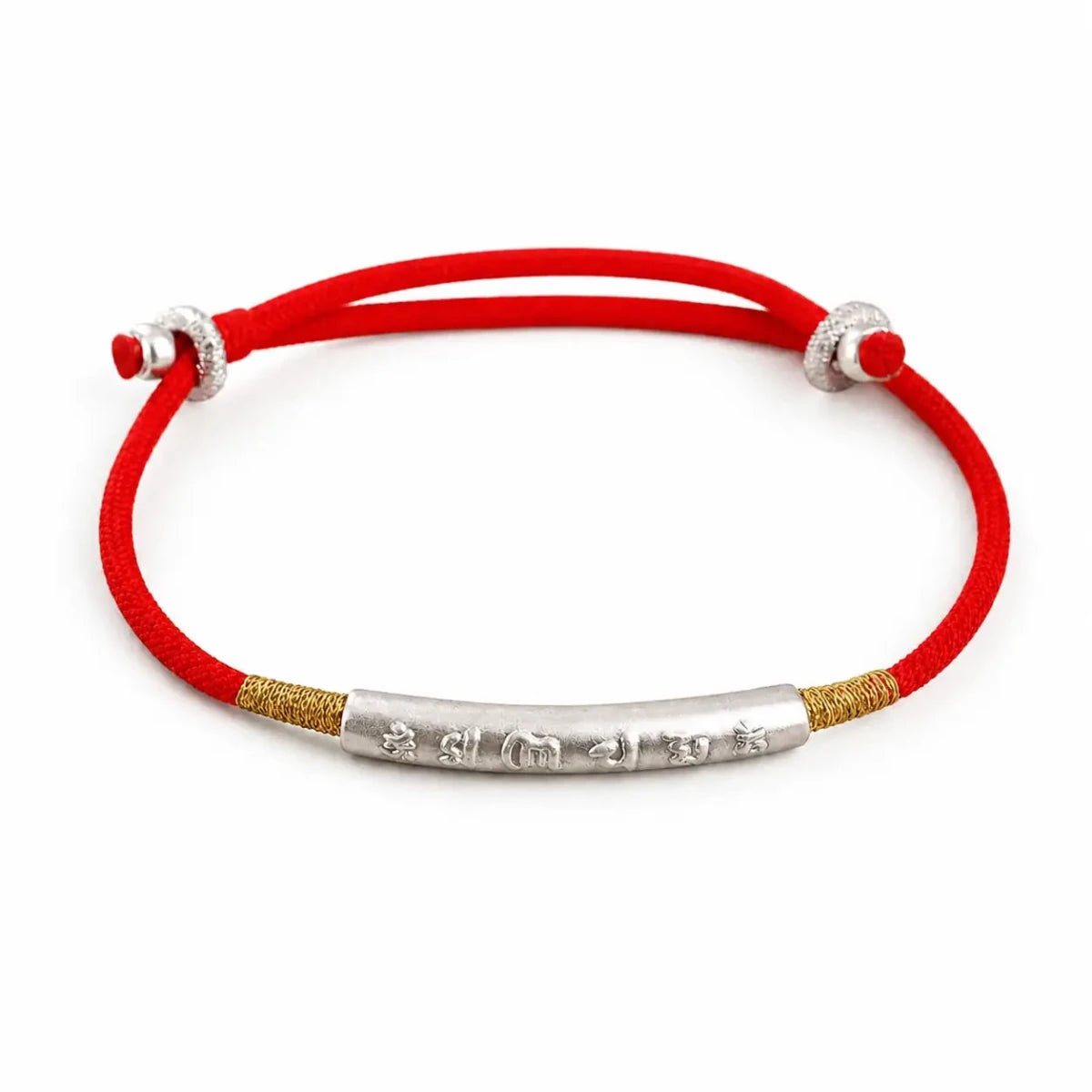 Tibetan Red String Bracelet - Buddhist Mantras Lucky Bracelet - Tibet Art