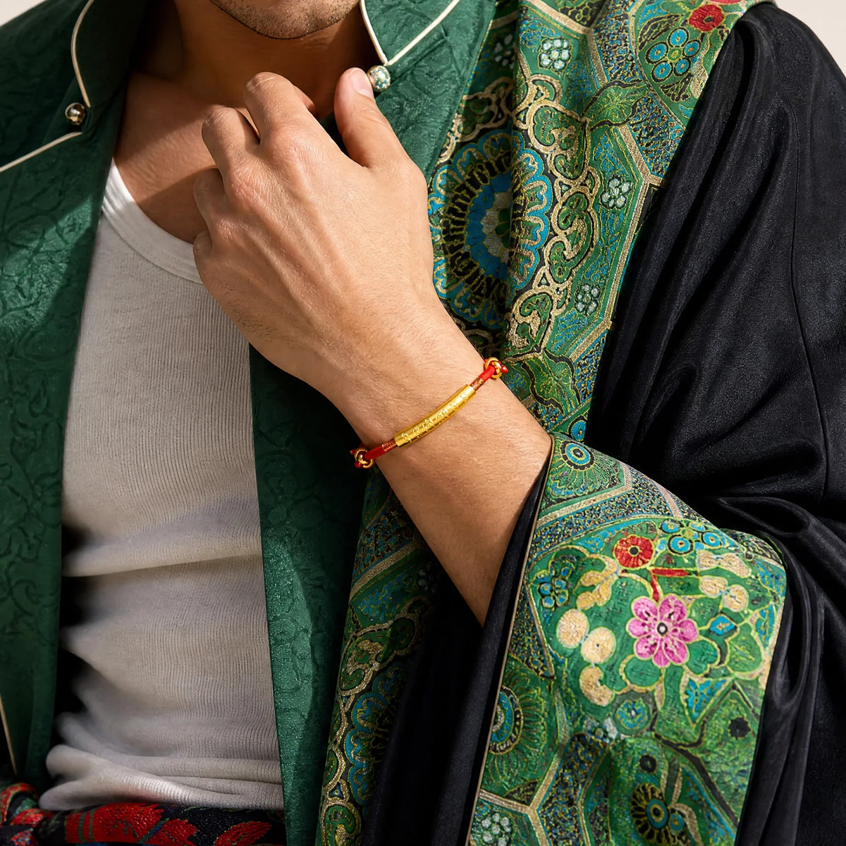 om-mani-padme-hum-red-string-bracelet-model-a-outfit-a-fashion-02
