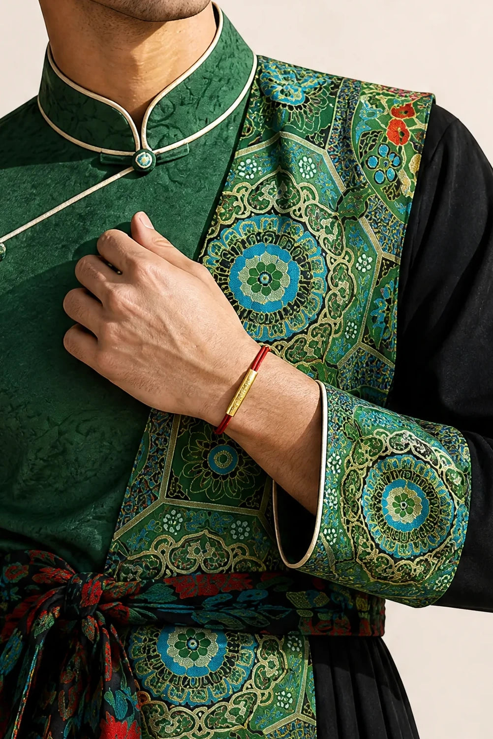 om-mani-padme-hum-red-string-bracelet-model-a-outfit-a-fashion-03