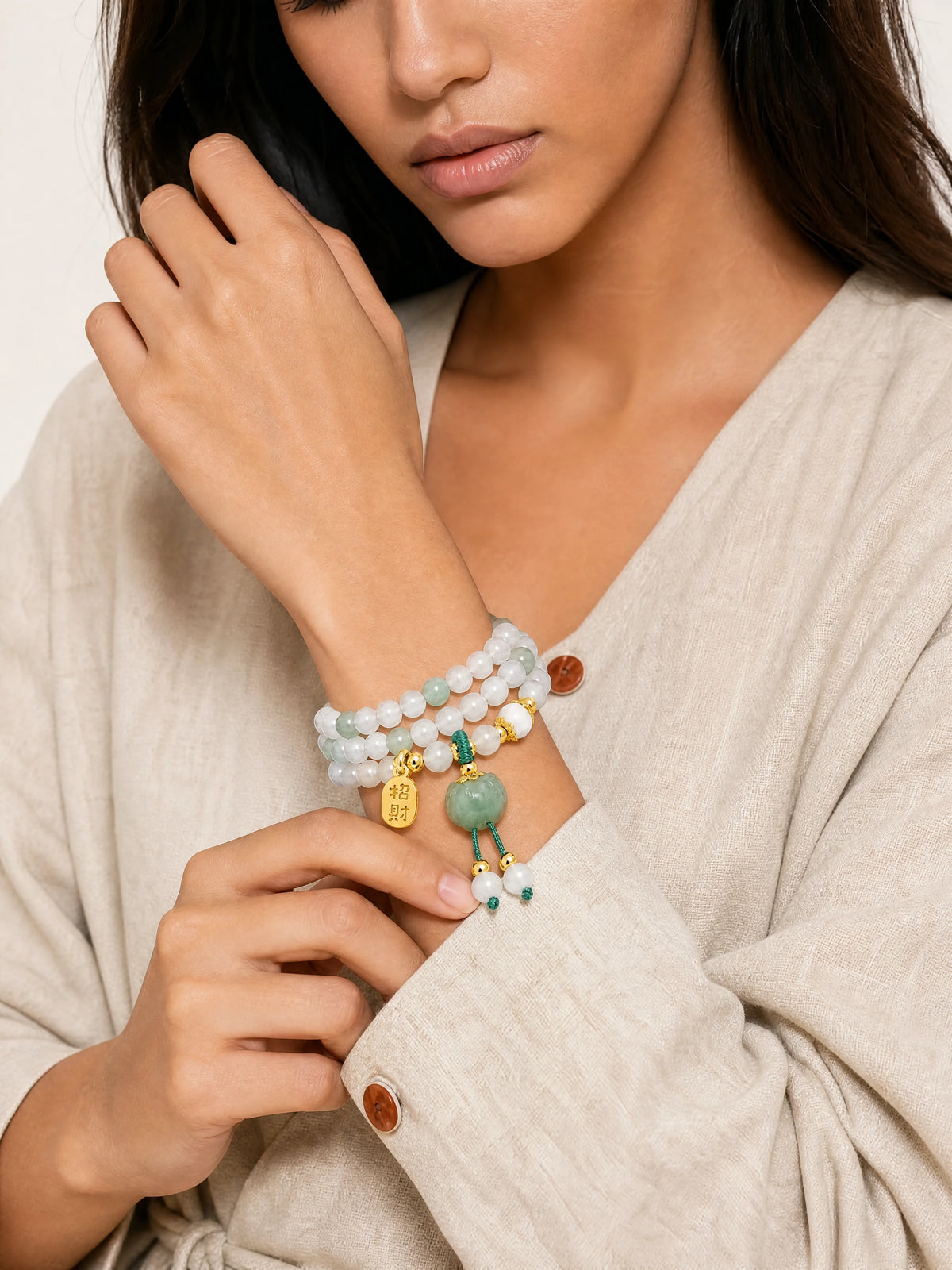 pale-jade-triple-wrap-fortune-bracelet-model-b-outfit-b-fashion-01
