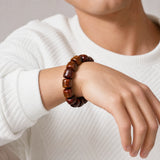 plain-brown-yak-bone-barrel-bracelet-model-a-outfit-a-fashion-02