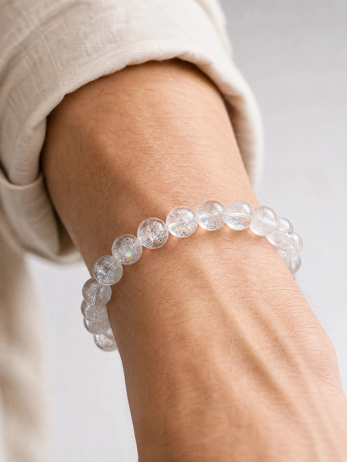 rainbow-crackle-clear-quartz-bracelet-model-a-outfit-a-closeup-01