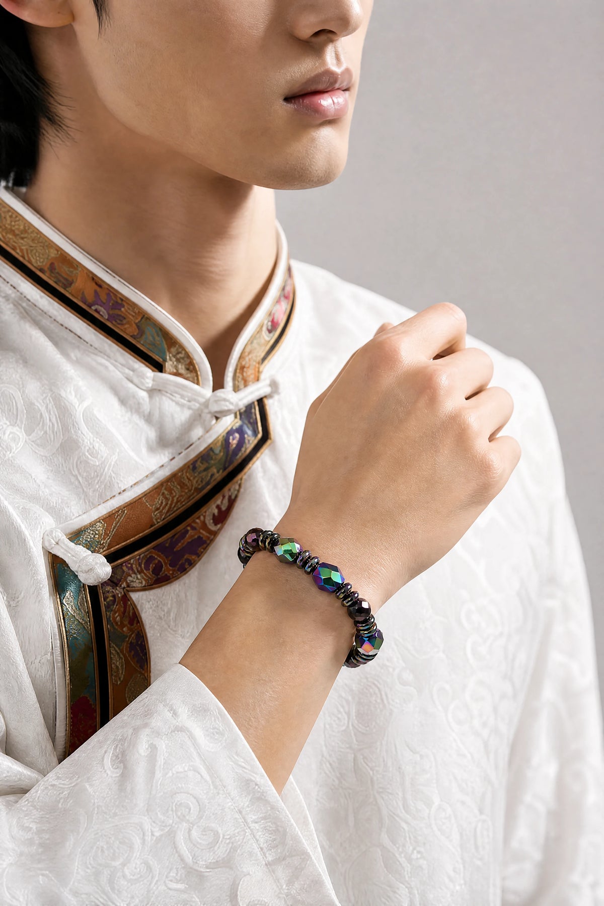 rainbow-hematite-bracelet-grounded-light-model-a-outfit-a-fashion-03