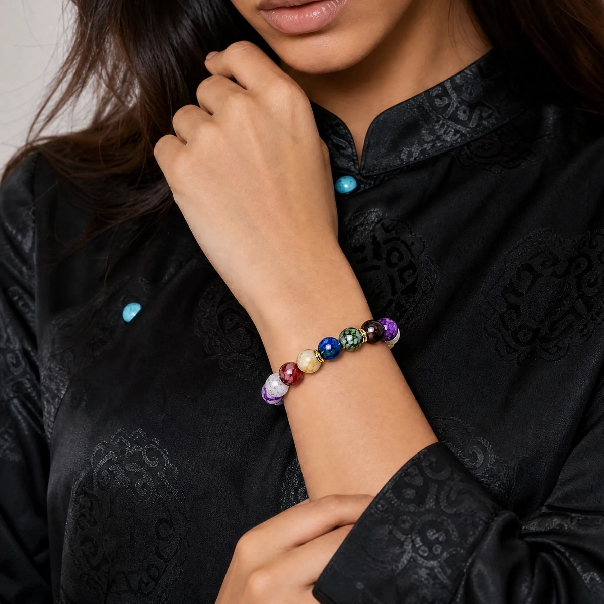 rainbow-resin-8mm-bead-bracelet-model-b-outfit-b-fashion-01