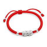 Sterling Silver Pixiu Red String Bracelet