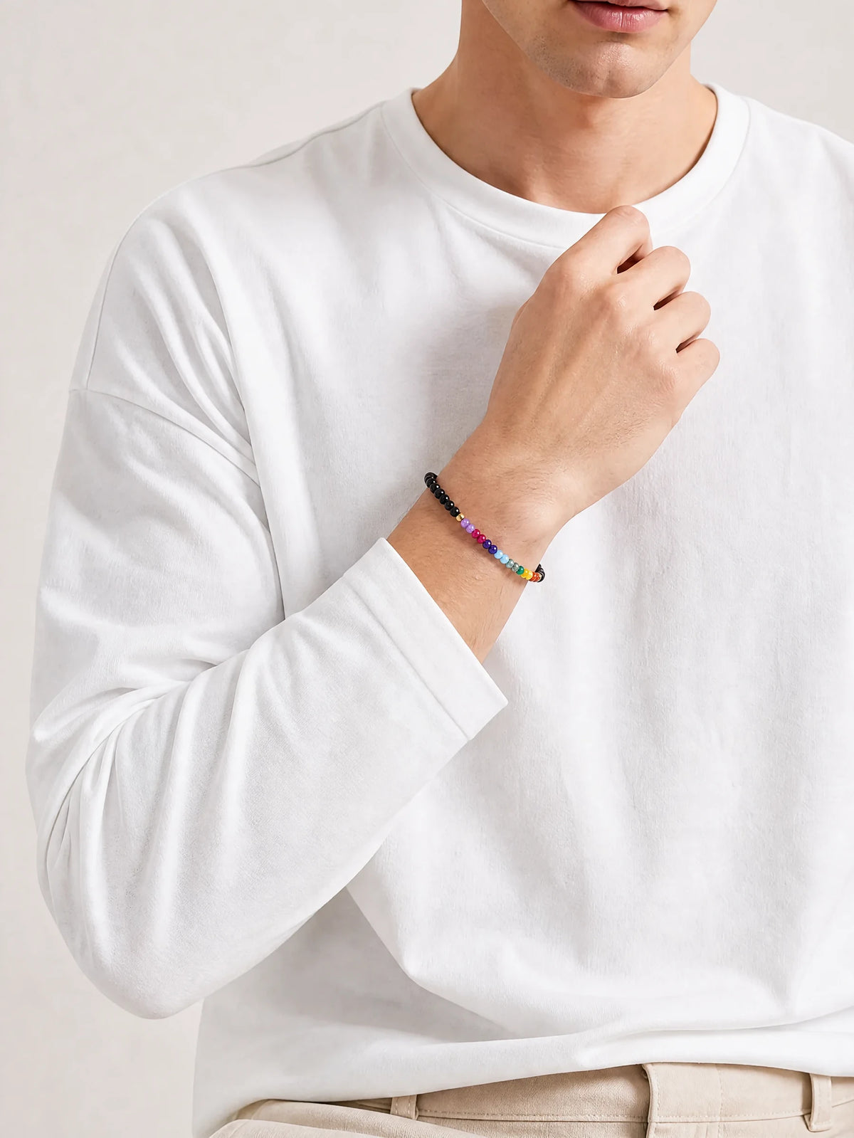 seven-chakra-multi-stone-cord-bracelet-model-a-outfit-a-fashion-01