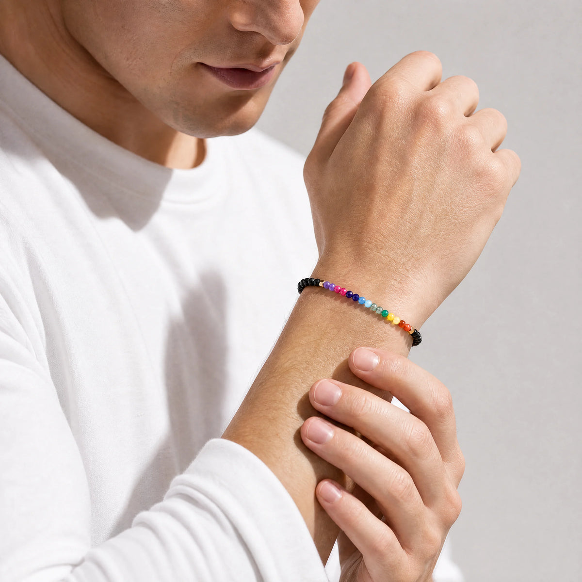 seven-chakra-multi-stone-cord-bracelet-model-a-outfit-a-fashion-02