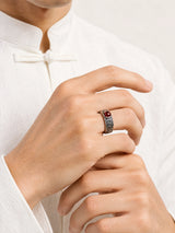 sterling-silver-pixiu-garnet-mantra-ring-model-a-outfit-a-fashion-01