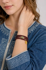 three-wrap-garnet-coin-bracelet-model-a-outfit-a-fashion-01