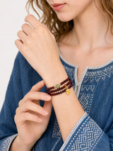 three-wrap-garnet-coin-bracelet-model-a-outfit-a-fashion-02
