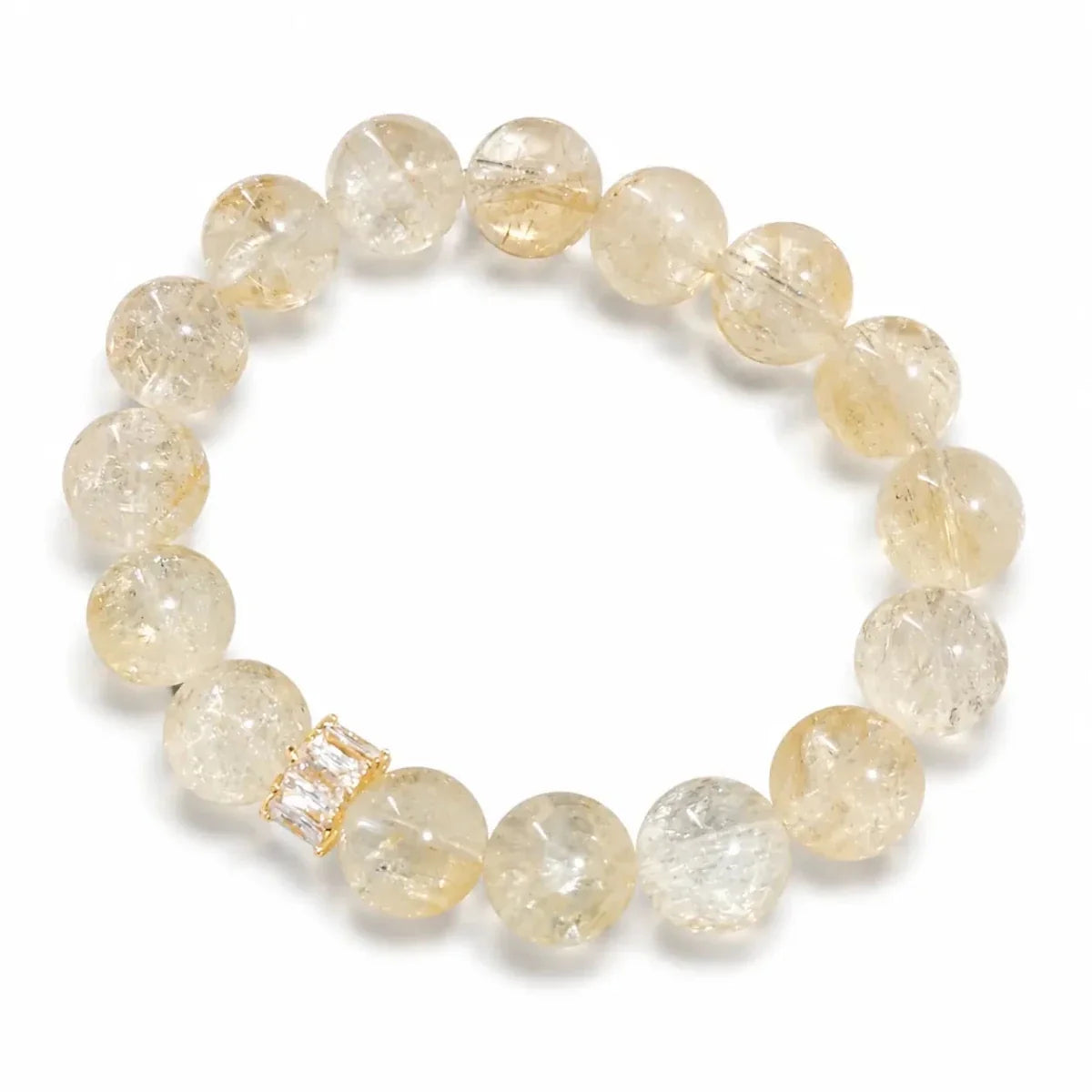 Yellow Citrine Pixiu Bracelet Collection — Natural Asai Crystal Charms For Wealth & Protection - 12mm FangzhuanTibet Art