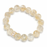Yellow Citrine Pixiu Bracelet Collection — Natural Asai Crystal Charms For Wealth & Protection - 12mm FangzhuanTibet Art