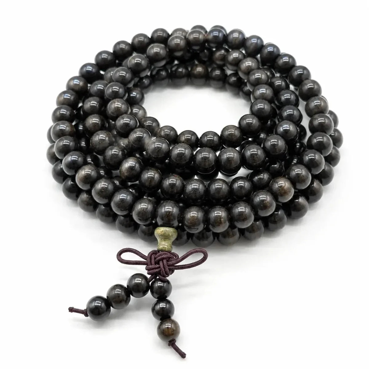 Multi-Wood 108-Bead Mala Bracelet — Natural Wood Prayer Beads for Daily Wear & Meditation - Agarwood Blend 6mmTibet Art