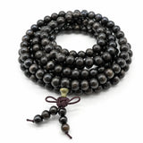 Multi-Wood 108-Bead Mala Bracelet — Natural Wood Prayer Beads for Daily Wear & Meditation - Agarwood Blend 6mmTibet Art
