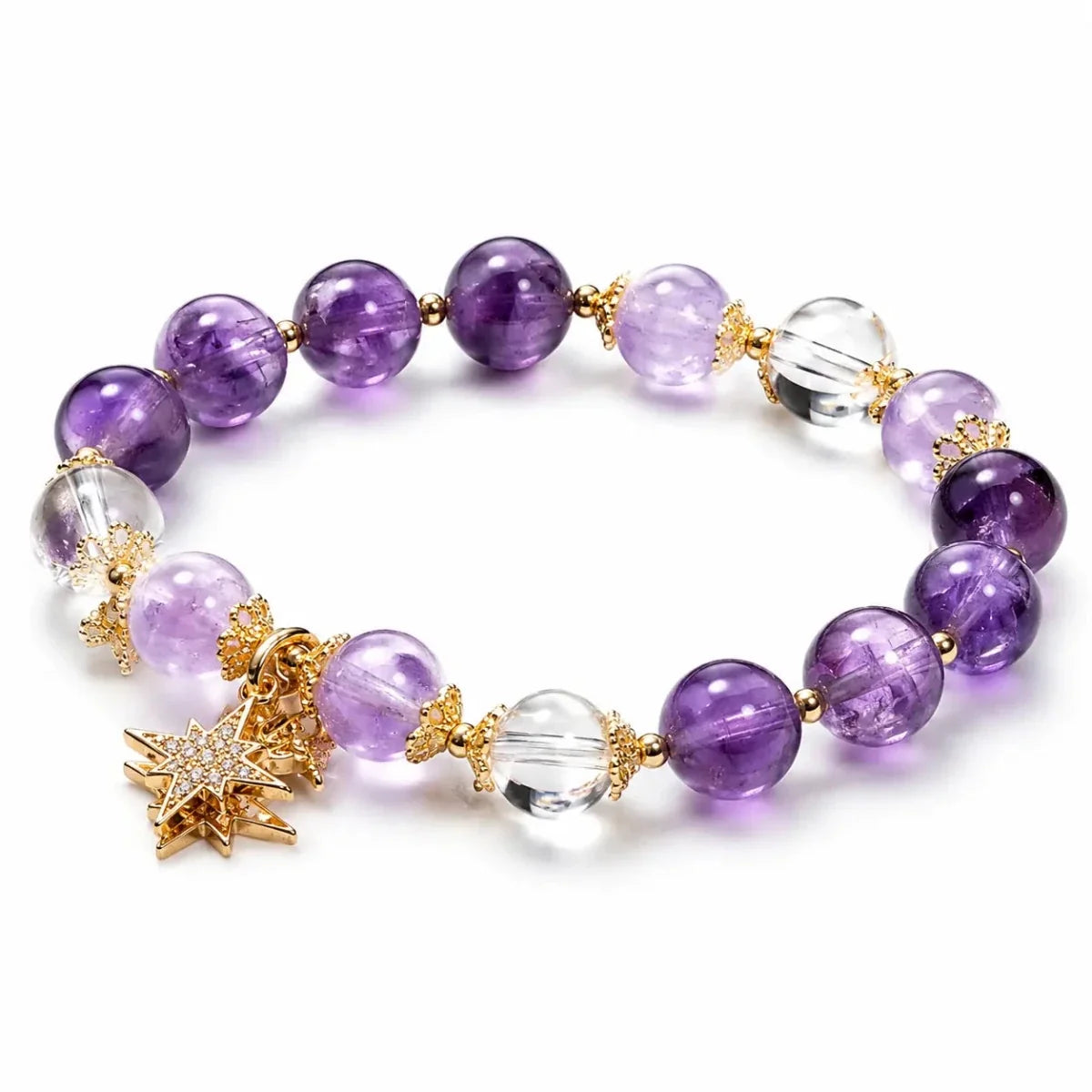 Natural Amethyst 8mm Bead Bracelet — Genuine Stone, Simple & Wearable Tibet Art
