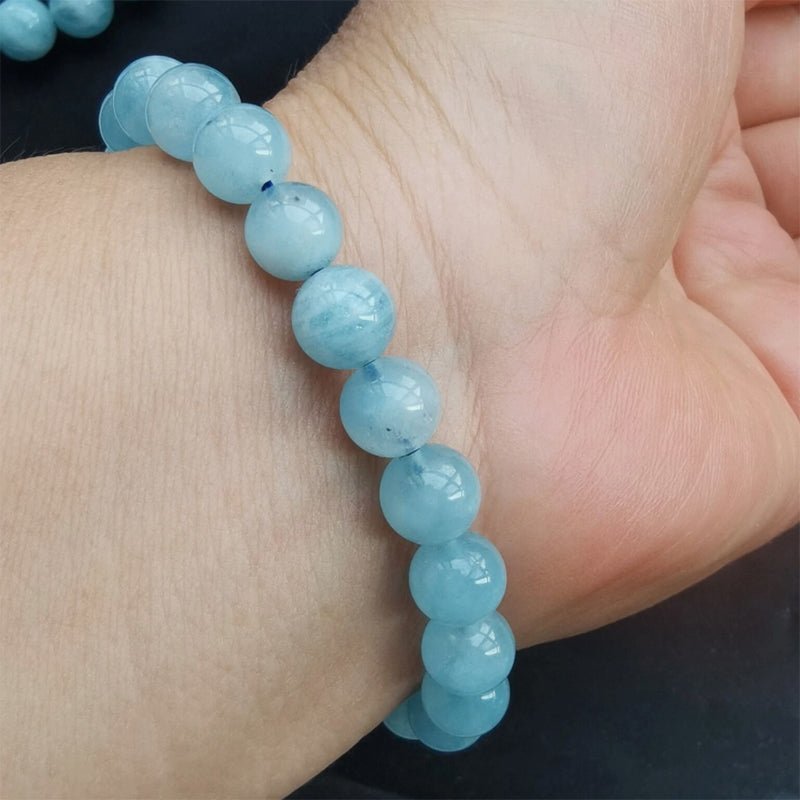 Aquamarine Bracelet - Calming Energy & Courage - Tibet Art