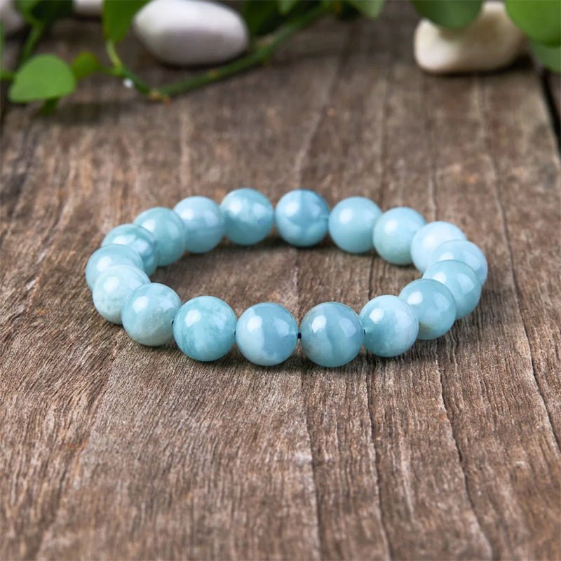 Aquamarine Bracelet - Calming Energy & Courage - Tibet Art