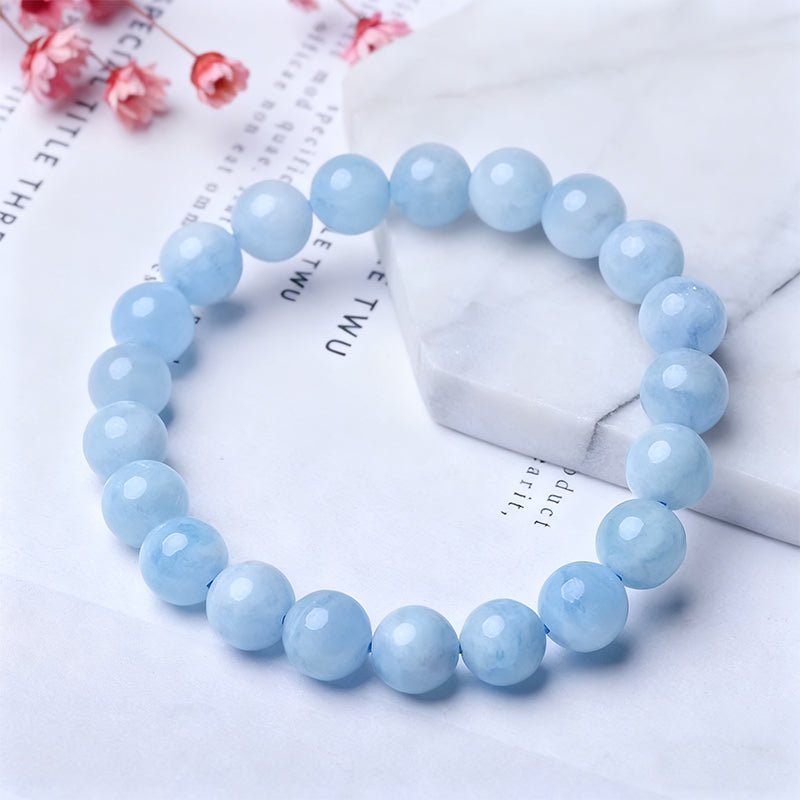 Aquamarine Bracelet - Calming Energy & Courage - Tibet Art