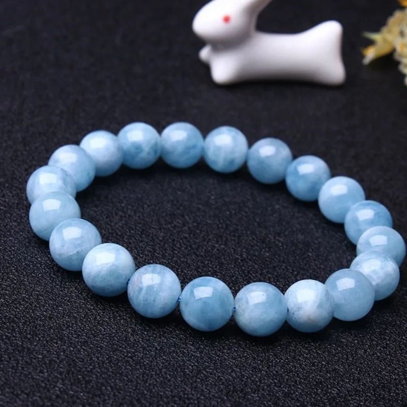Aquamarine Bracelet - Calming Energy & Courage - Tibet Art