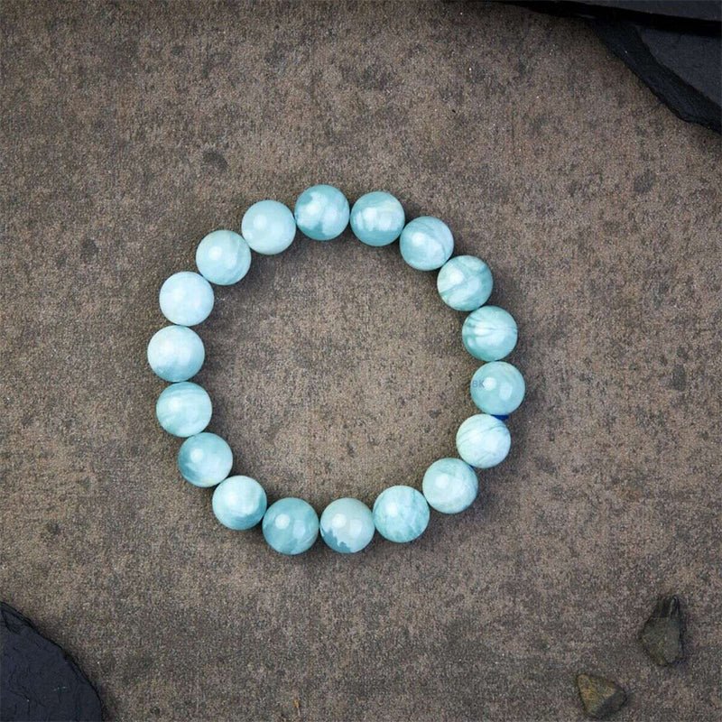 Aquamarine Bracelet - Calming Energy & Courage - Tibet Art