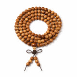 Multi-Wood 108-Bead Mala Bracelet — Natural Wood Prayer Beads for Daily Wear & Meditation - Barbie Sandalwood 6mmTibet Art